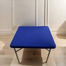 Square Black Elastic Polyester Tablecloth, Stretchy Square Table Cover Suitable For Weddings, Bridal Showers, Birthdays And General Events, Perfect For Picnics, Camping, Outdoor Cafes, Traveling, BBQs And Parties