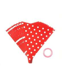 1 Set de 12 piezas de Banderines de papel con lunares y triángulos con 1 rollo de 5m de cuerda de colores, decoración de guirnalda para el hogar, lugar de celebración, cumpleaños, boda, decoración de la habitación, decoración del jardín, decoración de boda, decoración del hogar, regalo de fiesta, pancarta de tapiz, decoraciones de cumpleaños, decoraciones de fiesta