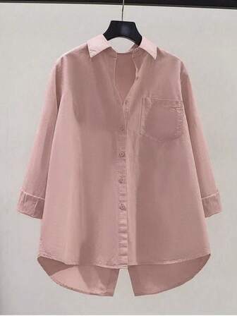 Women's Versatile Back-Slit Loose Long Sleeve Cardigan Blouse