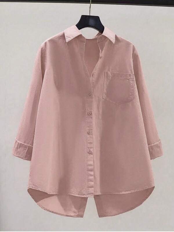 Blusa Cardigan Feminina Versátil com Fenda nas Costas e Manga Longa Solta