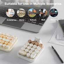 MOFII MOFII Portable 2.4G Wireless Number Keyboard 18 Keys Retro Round Keycads Wireless Keyboard Cute Bear Colorful Numeric Keypad For PC/Desktop/Laptop