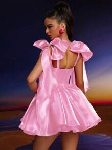 Vestido de bola elegante con decoración de moño de moda Anymoon, adecuado para bailes formales, graduaciones, fiestas de bienvenida, fiestas y eventos, vestido de fiesta, vestido de invitada de boda, vestido de graduación