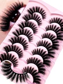 7 pares de pestañas postizas de gato Mink 2025, pestañas postizas naturales 3D Mink suaves y esponjosas, extensiones de pestañas espesas y difuminadas