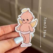 天使与魔鬼贴纸、防水贴纸、笔记本电脑贴纸、丘比贴纸、适用于子弹日记本、记事本、笔记本电脑、水瓶、手机壳、装饰 - 彩色 - 查看 5