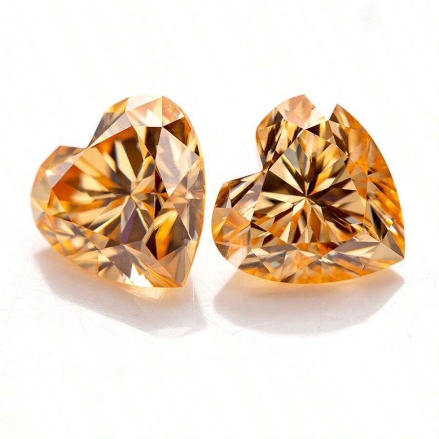 [1CT 6.5x6.5mm] 1 pieza/2 piezas/5 piezas Al por mayor Moissanita en forma de corazón con claridad VVS1 y color D, en colores negro y champán, se puede usar para incrustar joyas