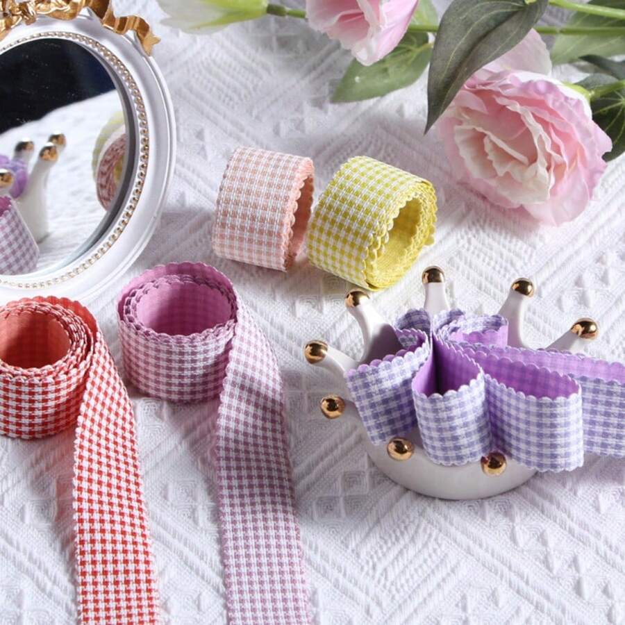 Cinta de dientes de perro dentada, accesorios para el cabello de moños para hornear pasteles DIY, flores para zapatos, cinta tejida para ramos de regalo