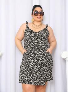 Women's Plus Size Jumpsuit Short Skirt With Printed Lining Summer - 顏色 25 - 查看 9