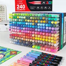 1 Set Multi-Colour Acrylic Paint Soft Tip Pen Stroke Marker Set Multi-Color Waterproof Quick Dry Marker Creative DIY Handbook Painting Graffiti God Poster Handwriting Greeting Card Drawing Pen Art Design Gift Stationery Student Office Hand Drawing Tools Cost-Effective Art Tools