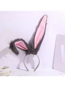 1pc Plush Rabbit Ear Headband, Cute Hair Accessory, Suitable For Easter Cosplay Decoration