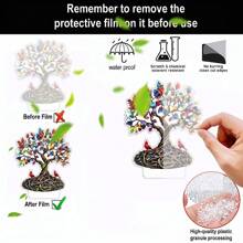 1 PC Charming Colored Tree North American Cardinals 2D Acrylic Desktop Decoration, Suitable For Home Decoration, Room Decoration, Office, Restaurant, Coffee Shop And Other Scenes As Desktop Art Decoration, Suitable As Holiday Gifts For Family And Friends.