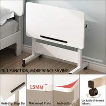 Adjustable Height Standing Desk, Foldable Standing Desk Mobile Stand Up Desk With Wheels Small Rolling Laptop Stand Portable Computer Workstations For Small Spaces And Home Offices - Màu vàng - Xem 5