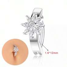 1pc Smooth Navel Piercing Jewelry, Rhinestone Zirconia Design, Hot Selling Belly Button Ring,