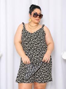 Women's Plus Size Jumpsuit Short Skirt With Printed Lining Summer - 顏色 25 - 查看 11
