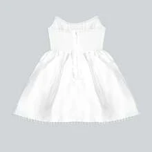 Mini Wedding Party Neck Faux Pearls Lace Satin Brides Prom Gown, Suitable For Cocktail,Graduation, Party Night,Birthday, Party Dress, Wedding Guest Dress - White - View 5