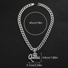 New Design Fashion Crown Queen Pendant With Ice Chain, Stylish Gift For Women