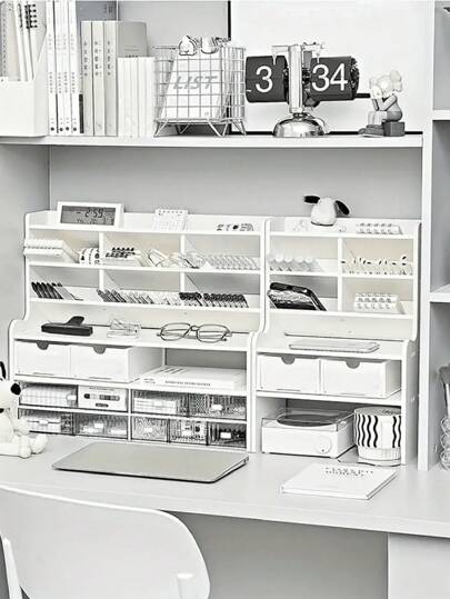 Wielowarstwowa półka do przechowywania na biurku - Materiały z płyty piankowej PVC Stojak do przechowywania różnych rzeczy na kable danych, długopisy, organizer domowy na biurko, do biura, komody, sypialni, domu, akademika i szkoły