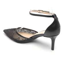 Fashionable & Elegant Rhinestone Decorated Pointed Toe High Heels - Black - View 3