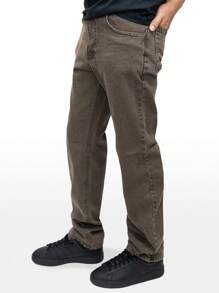 World JSM Silver Denim Jeans Fabric 14 Ounces Thick Silver World - 咖啡棕 - 查看 3