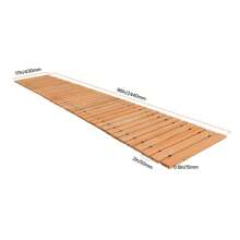 Wooden Garden Path, 8' X 17' - 16' Long X 17' Wide, Non-Slip Curved Garden Walkway/Non-Slip Straight Garden Walkway, Rolled Up Cedar Outdoor Walkway Path With Wire Rope Connection, Decorative Lawn Paving Stones For Backyard Boardwalk Wedding Party - 8 feet x 17 inch, straight - 查看 10