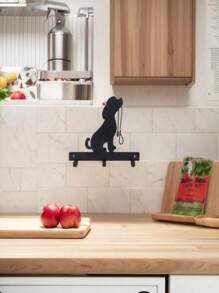 1 pieza Perchero para ropa de mascota, soporte de pared de arte de metal con forma de pata, perchero, estante flotante, decoración navideña, perchero de pared para dormitorio, organizador de sala de estar, soporte de llaves, toallero