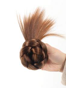 Synthetic Half-Tie Double Hair Bun Messy Hair Bun Low Claw Chignon Wrap Around Hairtail Extension For Women