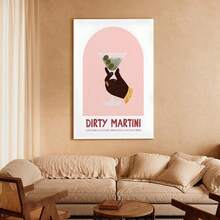 1pc Framed Canvas Poster, Dirty Martini Cocktail Recipe Wall Art Canvas Paintings, Ideal Gift For Bedroom Living Room Corridor, Wall Art, Room Decoration