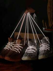 1 Pair 120cm Woven Round Luminous Shoelace With Reflective Stars, Suitable For Casual Shoes, Sneakers, Basketball Shoes And More