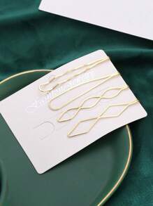 4pcs Minimalist Metal Geometric Hair Clips, Hair Accessories Designed For Girls And Women