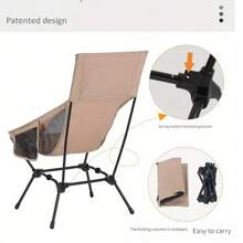 Personalized Lightweight Portable Camping Chair-Customizable With Images&1pc Of Outdoor Foldable Camping Chair, Oversized Outdoor Padded Camping Chair With Storage Bag, Round Moon Dish Chair For Picnics, Fishing, Hiking, And Beach.