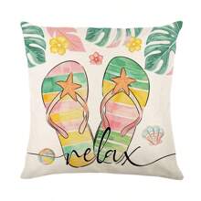 4 Packs Spring Summer Cute Floral Polyester Pillow Covers, Breathable Decorative Throw Cushion Covers For Sofa Living Room Bedroom Home Decor - Excluding Inserts