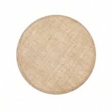 4pcs/Set 32*32cm Round Placemats, Natural Jute Burlap Material, Kitchen Tabletop Decor, Suitable For Events Party, Birthday, Wedding, Christmas, New Year - Khaki - View 7