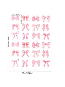 Zestaw naklejek 24/48 sztuk Kokardy Kokietki Estetyczne kokardy Udekoruj swój telefon Naklejki na butelki z wodą Naklejki w uroczym stylu Kokardy baletnicy