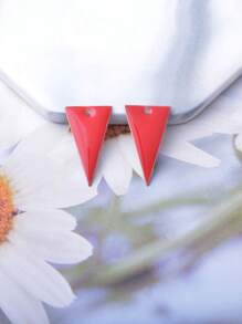 6pcs Copper Geometric Double-Sided Enameled Charms, Colorful Oil Drop Triangle Shape Necklace Earring Bracelet Pendant Jewelry Decorations, Holiday Gifts - (6pcs) - View 8