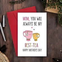 1Pc Charming Mother's Day Card From Daughter To Mom - Perfect For Tea Lovers, Unique And Funny Mom Gift,Back To School,School Supplies - Multicolor - View 7