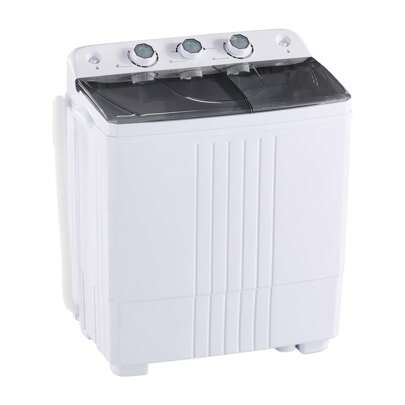 CLIPOP Twin Tub Washing Machine 6KG Total Capacity Washing Machines 4.5KG Washer 1.5KG Drying, Mini Washing Machine With Timer Control & Drain Pipe, Portable Washing Machine For Apartment Dorms Camp
