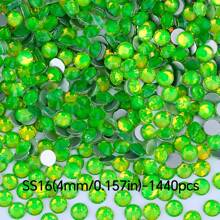 Cristales de ópalo de la serie cristalina - Gemas con piedras de imitación de 2-6.5 mm (0.0787-0.256") para pegar en ropa, decoración del hogar, arte de uñas, regalos de boda, aniversario y manualidades - 1440/288 piezas (Azul zafiro/Verde esmeralda/Amarillo ocaso/Magenta/Rosa intenso)