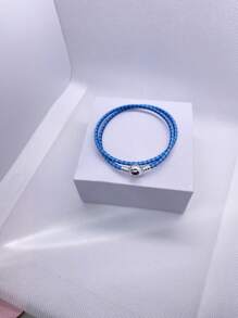 1 pièce Bracelet  rond à boucle de charme de haute qualité pour femmes, convient pour le port quotidien, compatible avec les perles de charme, cadeau parfait pour Noël et la Saint-Valentin