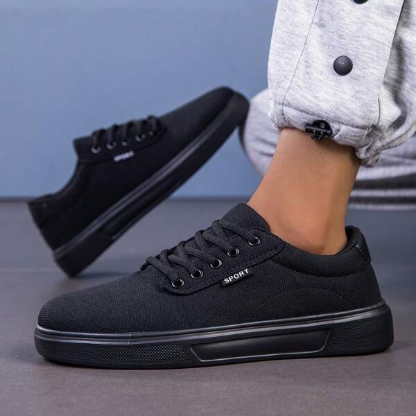 Classic Summer New Fashion Breathable Black Casual Sports Shoes, Stylish Student Sneakers, High-End Korean Men