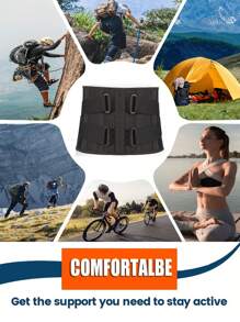 Adjustable Air Mesh Back Brace For Men & Women - Lumbar Support Belt With 6 Stays, Anti-Skid Design For Work & Daily Use Gym Accessories Lumbar Girdles - Black - View 8