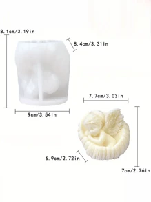 Silicone Resin Casting Molds For Flower Angel Candles, Winged Cherub Candle Mold With Rose Detail, Angel Concrete Plaster Mold For DIY Crafting
