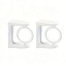 Soporte de varilla de cortina de plástico autoadhesivo y giratorio 360 grados, fácil instalación, adecuado para secado por tensión, cortinas, estantes, apto para dormitorios escolares y uso doméstico, accesorios de baño, decoración de habitaciones