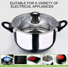 12pcs Stainless Steel Pot With Handle Set, Soup Pot, Milk Pot, Frying Pan, Kitchen Cooking Utensils, Kitchen Utensils, Pot Set - Black - View 5