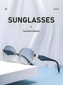 Óculos personalizados de alta qualidade, novos, 2025, armação quadrada moderna, óculos de metal poligonal, adequados para roupas da moda, presentes de Natal, presentes de aniversário para férias de verão na praia, atividades ao ar livre, viagens