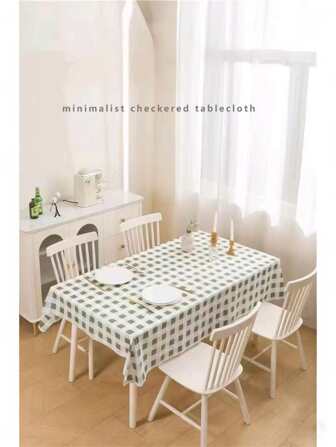 1 pieza Mantel de mesa impermeable fresco, tapete de mesa minimalista nórdico, cubierta de mesa resistente al calor/agua/aceite de PEVA a cuadros, esterilla de picnic de fácil almacenamiento, adecuada para el hogar, la oficina, el hotel, el camping al aire libre