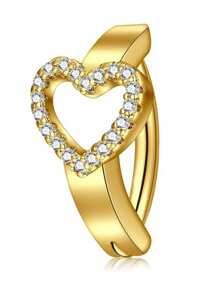 1pc Smooth Navel Piercing Jewelry, Rhinestone Zirconia Design, Hot Selling Belly Button Ring,