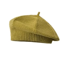 1pc Women's Retro British Style Knit Beret Hat, Cable Pattern, Versatile Warm Hat, Autumn/Winter - Black - View 16