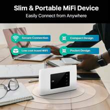 ZTE MF920, 4G+ MiFi, Low-Cost Portable On-The-Go WiFi Router Hotspot, Connect 32 Devices - White - View 3