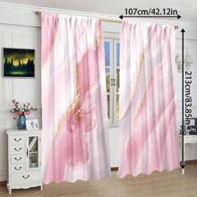 2 件卡通房间窗帘，涤纶客厅窗帘，卧室遮光窗帘，卧室装饰家居，卧室婚礼装饰风格，无需钻孔的遮光窗帘，圣诞节家居装饰 - 彩色 - 查看 4