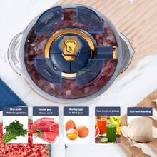 Food Processor, 5 Speed 500W Electric Meat Grinder, 5L Food Crusher Multifunction Vegetable Fruit Food Processor Chopper Kitchen Machine US Plug - Visa 8