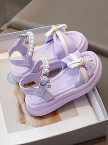 儿童时尚校园派对露趾凉鞋 - 紫色 - 查看 1